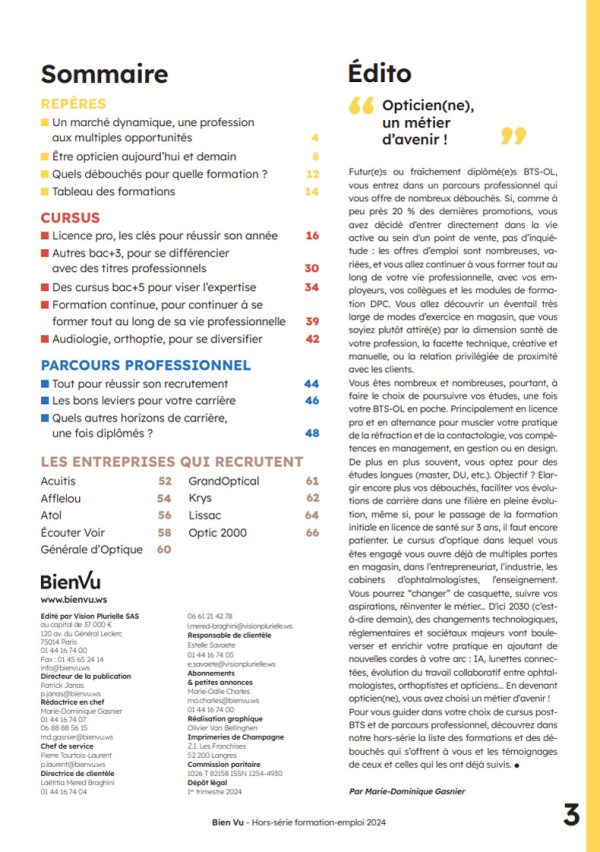 Hors-Série Emploi 2024 - Sommaire